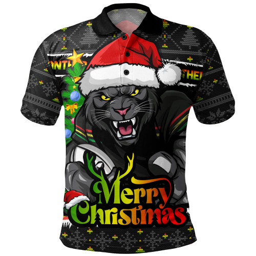 Penrith Panthers Polo Shirt Merry Christmas Game Day Knit Style Team Edition