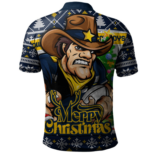 North Queensland Cowboys Polo Shirt Merry Christmas Game Day Knit Style Team Edition