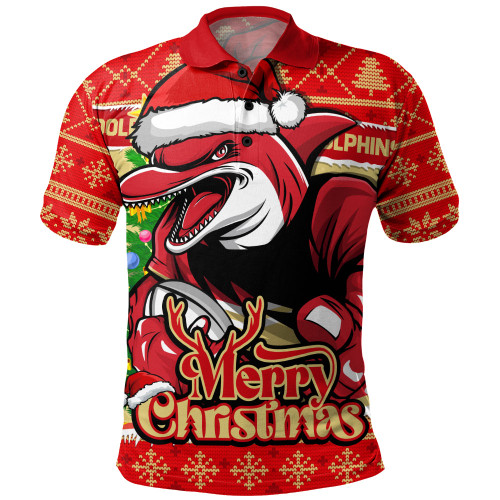 Redcliffe Dolphins Polo Shirt Merry Christmas Game Day Knit Style Team Edition