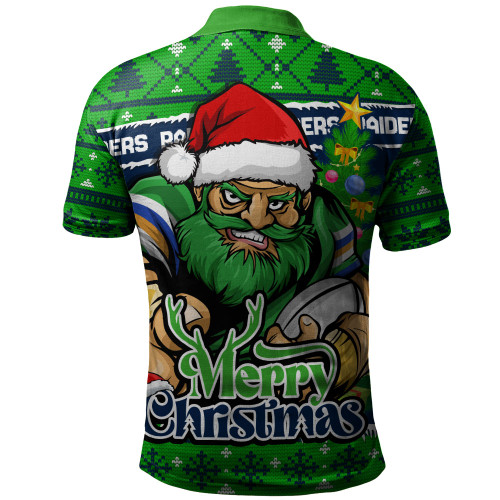 Canberra Raiders Polo Shirt Merry Christmas Game Day Knit Style Team Edition