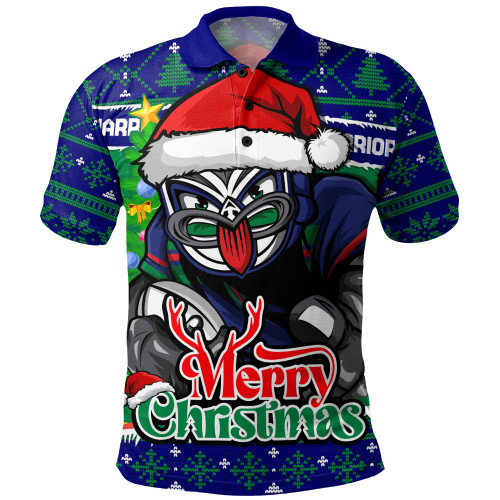 New Zealand Warriors Polo Shirt Merry Christmas Game Day Knit Style Team Edition