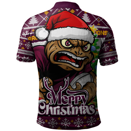 Queensland Maroons Polo Shirt Merry Christmas Game Day Knit Style Team Edition