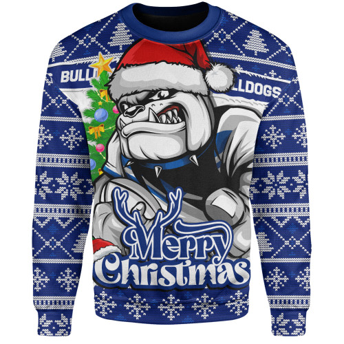 Canterbury-Bankstown Bulldogs Sweatshirt Merry Christmas Game Day Knit Style Team Edition Canterbury-Bankstown Bulldogs Sweatshirt Merry Christmas Game Day Knit Style Team Edition