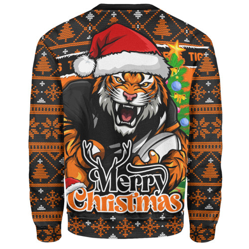 Wests Tigers Sweatshirt Merry Christmas Game Day Knit Style Team Edition