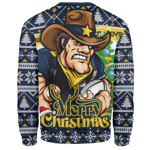 North Queensland Cowboys Sweatshirt Merry Christmas Game Day Knit Style Team Edition North Queensland Cowboys Sweatshirt Merry Christmas Game Day Knit Style Team Edition