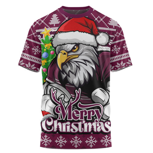 Manly Warringah Sea Eagles T-Shirt Merry Christmas Game Day Knit Style Team Edition