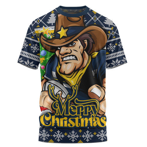 North Queensland Cowboys T-Shirt Merry Christmas Game Day Knit Style Team Edition