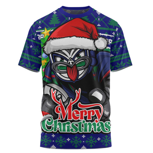 New Zealand Warriors T-Shirt Merry Christmas Game Day Knit Style Team Edition