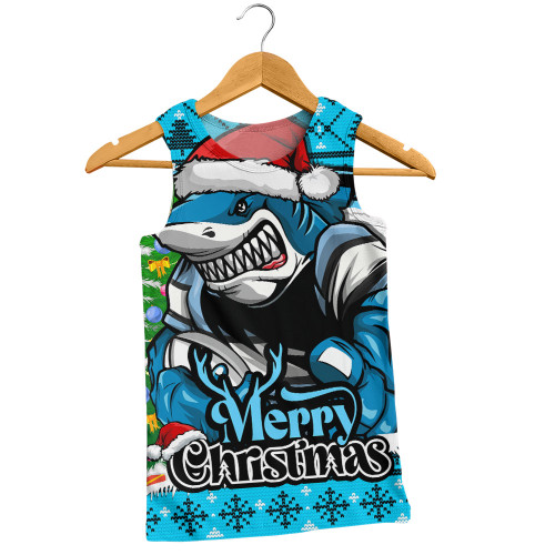 Cronulla-Sutherland Sharks Men Singlet Merry Christmas Game Day Knit Style Team Edition