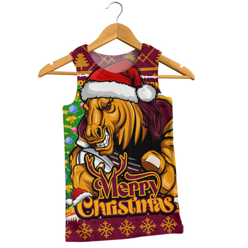 Brisbane Broncos Men Singlet Merry Christmas Game Day Knit Style Team Edition Brisbane Broncos Men Singlet Merry Christmas Game Day Knit Style Team Edition