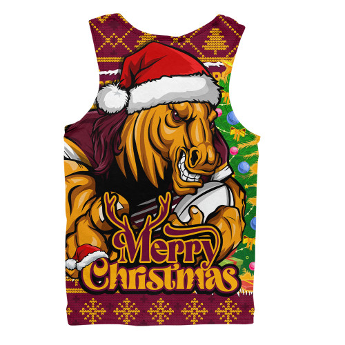 Brisbane Broncos Men Singlet Merry Christmas Game Day Knit Style Team Edition