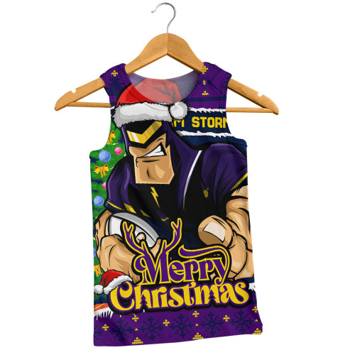 Melbourne Storm Men Singlet Merry Christmas Game Day Knit Style Team Edition