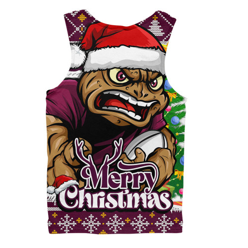Queensland Maroons Men Singlet Merry Christmas Game Day Knit Style Team Edition