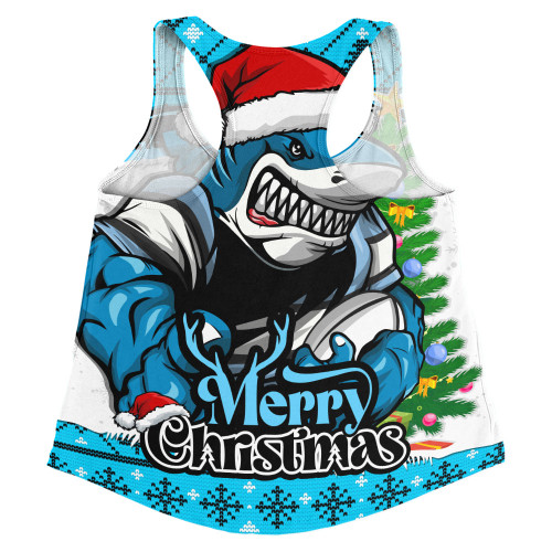 Cronulla-Sutherland Sharks Women Racerback Singlet Merry Christmas Game Day Knit Style Team Edition