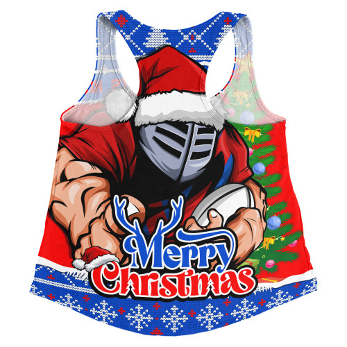 Newcastle Knights Women Racerback Singlet Merry Christmas Game Day Knit Style Team Edition Newcastle Knights Women Racerback Singlet Merry Christmas Game Day Knit Style Team Edition