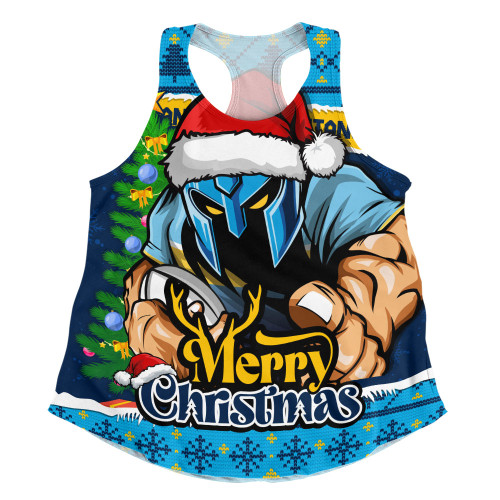 Gold Coast Titans Women Racerback Singlet Merry Christmas Game Day Knit Style Team Edition