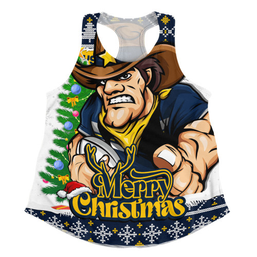 North Queensland Cowboys Women Racerback Singlet Merry Christmas Game Day Knit Style Team Edition
