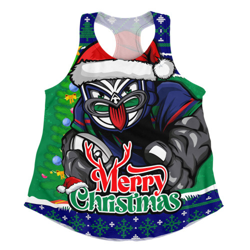 New Zealand Warriors Women Racerback Singlet Merry Christmas Game Day Knit Style Team Edition