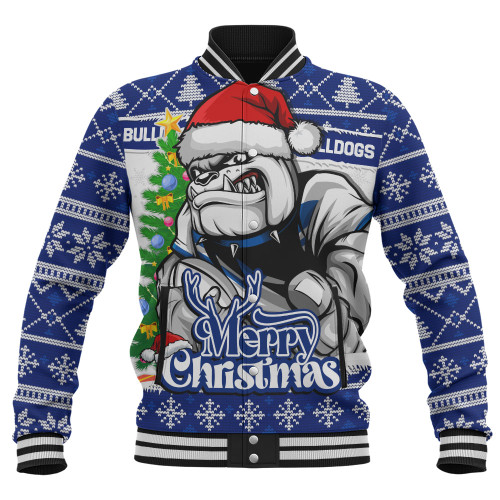 Canterbury-Bankstown Bulldogs Baseball Jacket Merry Christmas Game Day Knit Style Team Edition Canterbury-Bankstown Bulldogs Baseball Jacket Merry Christmas Game Day Knit Style Team Edition