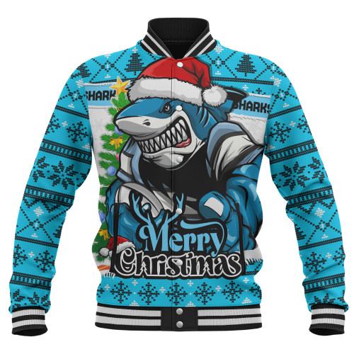 Cronulla-Sutherland Sharks Baseball Jacket Merry Christmas Game Day Knit Style Team Edition