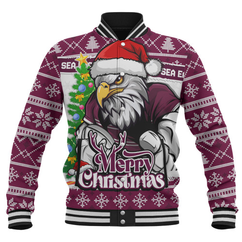 Manly Warringah Sea Eagles Baseball Jacket Merry Christmas Game Day Knit Style Team Edition
