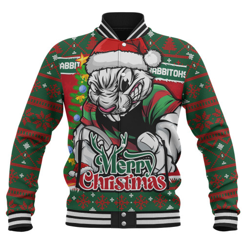 South Sydney Rabbitohs Baseball Jacket Merry Christmas Game Day Knit Style Team Edition