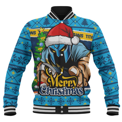 Gold Coast Titans Baseball Jacket Merry Christmas Game Day Knit Style Team Edition