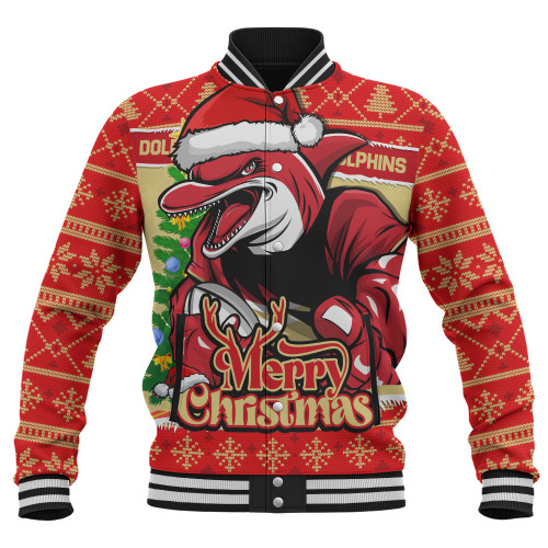 Redcliffe Dolphins Baseball Jacket Merry Christmas Game Day Knit Style Team Edition