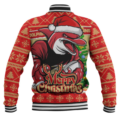 Redcliffe Dolphins Baseball Jacket Merry Christmas Game Day Knit Style Team Edition