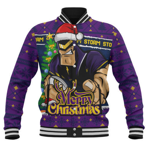Melbourne Storm Baseball Jacket Merry Christmas Game Day Knit Style Team Edition Melbourne Storm Baseball Jacket Merry Christmas Game Day Knit Style Team Edition