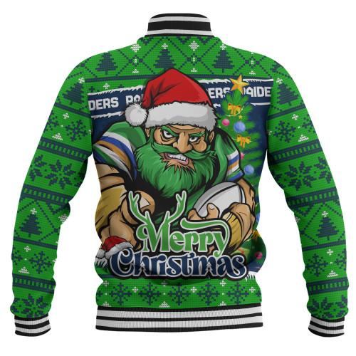Canberra Raiders Baseball Jacket Merry Christmas Game Day Knit Style Team Edition