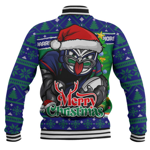 New Zealand Warriors Baseball Jacket Merry Christmas Game Day Knit Style Team Edition