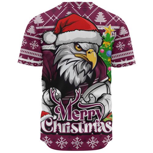 Manly Warringah Sea Eagles Baseball Shirt Merry Christmas Game Day Knit Style Team Edition Manly Warringah Sea Eagles Baseball Shirt Merry Christmas Game Day Knit Style Team Edition