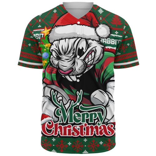 South Sydney Rabbitohs Baseball Shirt Merry Christmas Game Day Knit Style Team Edition South Sydney Rabbitohs Baseball Shirt Merry Christmas Game Day Knit Style Team Edition