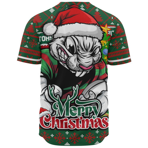 South Sydney Rabbitohs Baseball Shirt Merry Christmas Game Day Knit Style Team Edition South Sydney Rabbitohs Baseball Shirt Merry Christmas Game Day Knit Style Team Edition