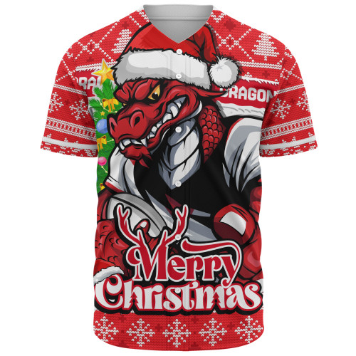 St. George Illawarra Dragons Baseball Shirt Merry Christmas Game Day Knit Style Team Edition St. George Illawarra Dragons Baseball Shirt Merry Christmas Game Day Knit Style Team Edition