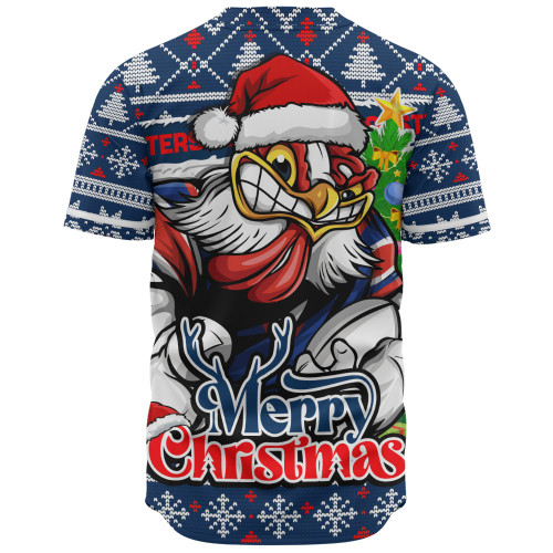Sydney Roosters Baseball Shirt Merry Christmas Game Day Knit Style Team Edition