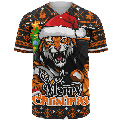 Wests Tigers Baseball Shirt Merry Christmas Game Day Knit Style Team Edition
