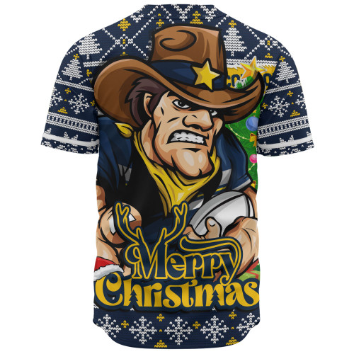 North Queensland Cowboys Baseball Shirt Merry Christmas Game Day Knit Style Team Edition