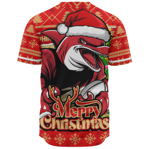 Redcliffe Dolphins Baseball Shirt Merry Christmas Game Day Knit Style Team Edition