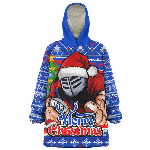 Newcastle Knights Snug Hoodie Merry Christmas Game Day Knit Style Team Edition