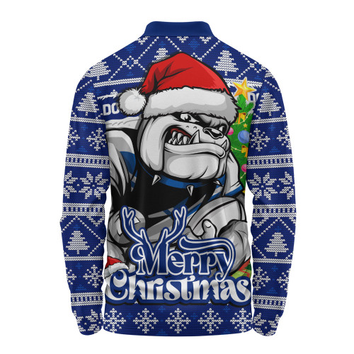 Canterbury-Bankstown Bulldogs Long Sleeve Polo Shirt Merry Christmas Game Day Knit Style Team Edition
