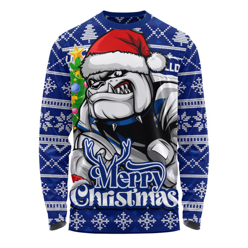 Canterbury-Bankstown Bulldogs Long Sleeve T-shirt Merry Christmas Game Day Knit Style Team Edition