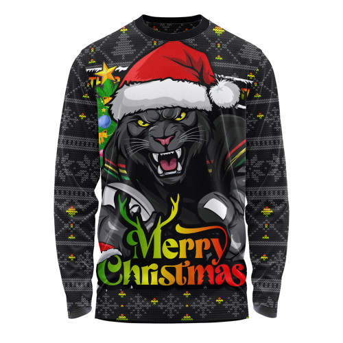 Penrith Panthers Long Sleeve T-shirt Merry Christmas Game Day Knit Style Team Edition