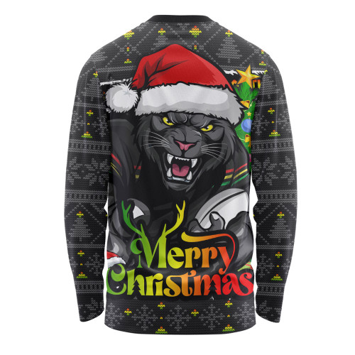 Penrith Panthers Long Sleeve T-shirt Merry Christmas Game Day Knit Style Team Edition Penrith Panthers Long Sleeve T-shirt Merry Christmas Game Day Knit Style Team Edition