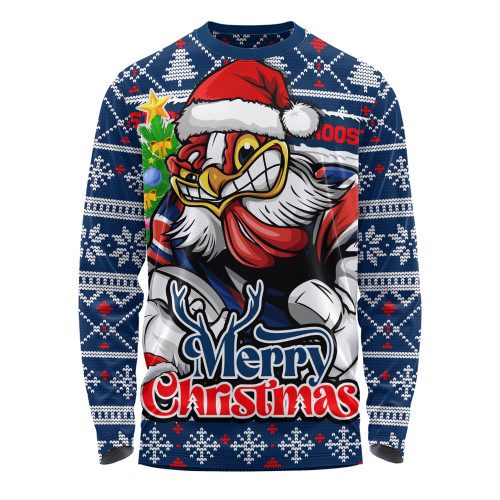 Sydney Roosters Long Sleeve T-shirt Merry Christmas Game Day Knit Style Team Edition