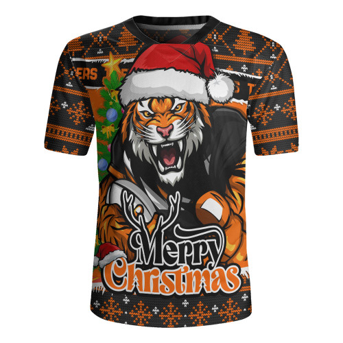 Wests Tigers Rugby Jersey Merry Christmas Game Day Knit Style Team Edition