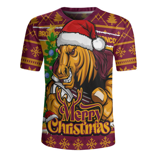 Brisbane Broncos Rugby Jersey Merry Christmas Game Day Knit Style Team Edition