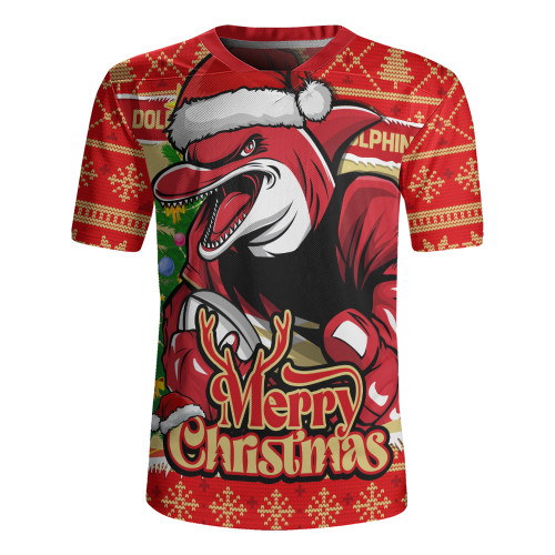 Redcliffe Dolphins Rugby Jersey Merry Christmas Game Day Knit Style Team Edition