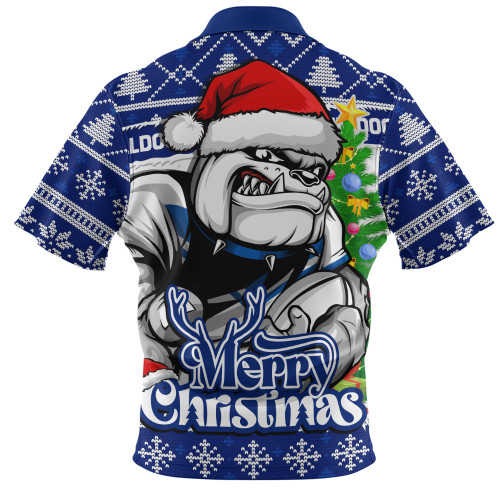 Canterbury-Bankstown Bulldogs Zip Polo Shirt Merry Christmas Game Day Knit Style Team Edition